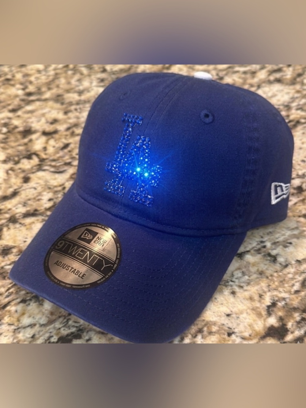 Los Angeles Dodgers WOMENS Royal Blue Swarovski Bling New Era Adjustable Hat Cap